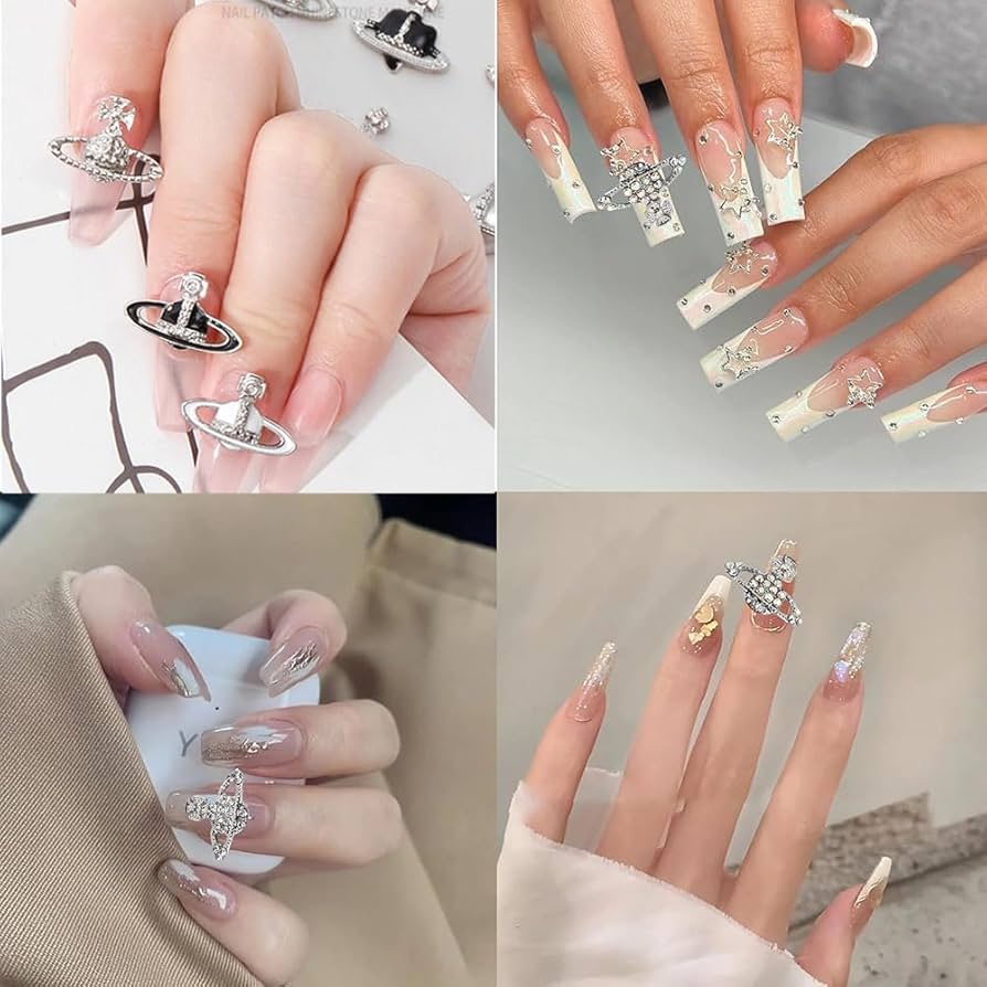 シルバー ハート ビジュー　ネイル パーツ アート　デコ　3D レジン スナ　系 シルバー ハート ビジュー ネイル パーツ アート デコ 3D 地雷